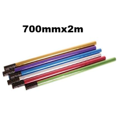 Paper Gift Wrap 700mmx2m Metallic Rolls - assorted